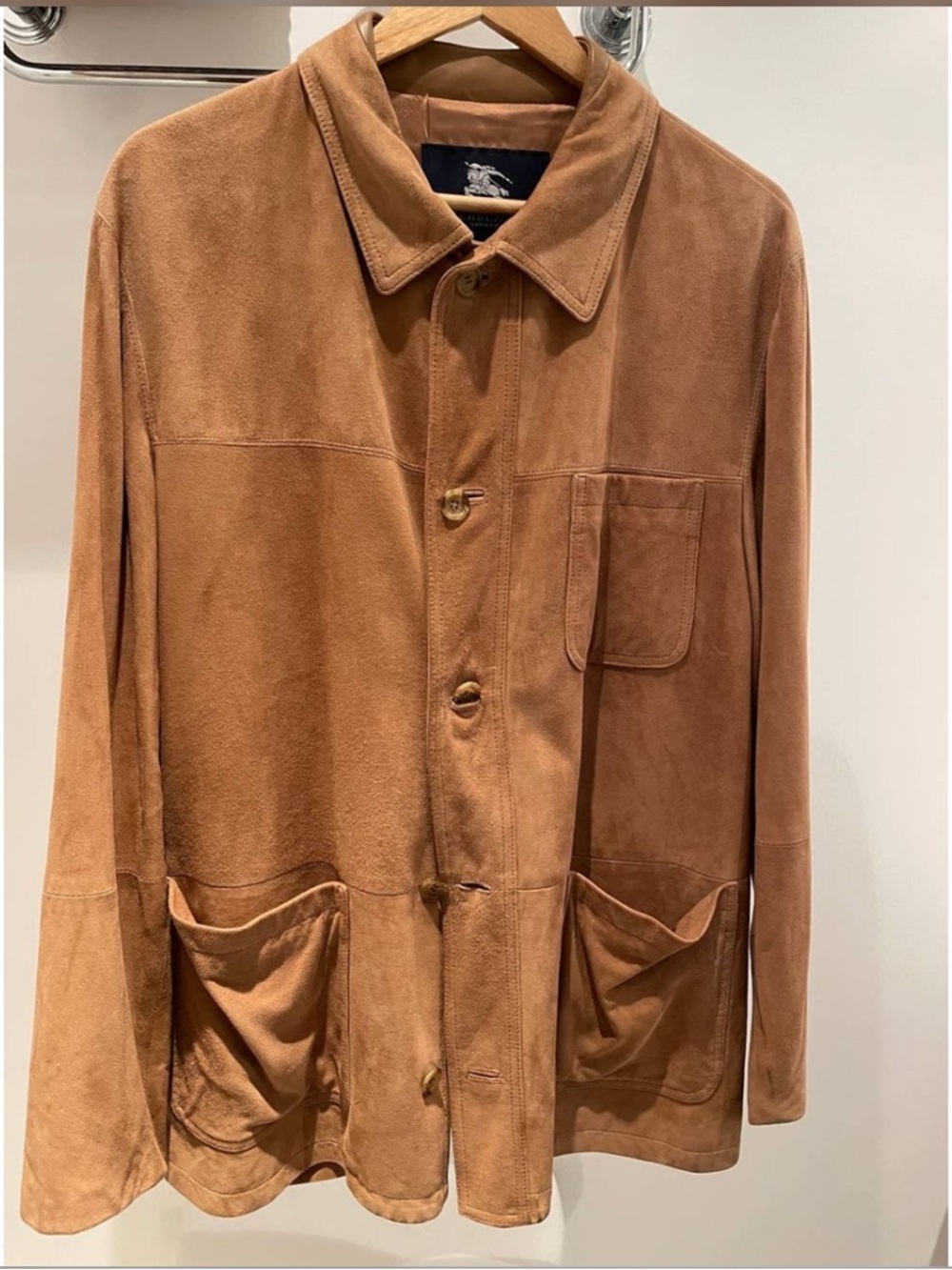 Men’s Vintage Burberry host suede leather jacket